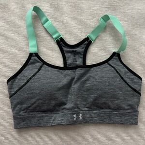Under Armour Women's Heather Gray and Mint Sports Bra